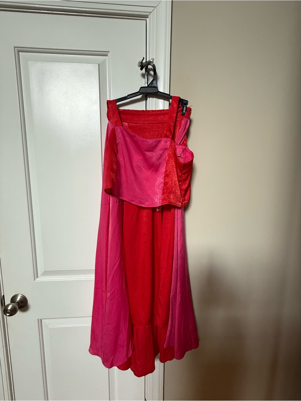 Petal & Pup Hot Pink and Red Satin Dress